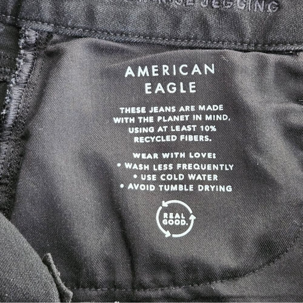 American Eagle Dream Stretch Curvy Hi-waisted Black 12 - Picture 7 of 11